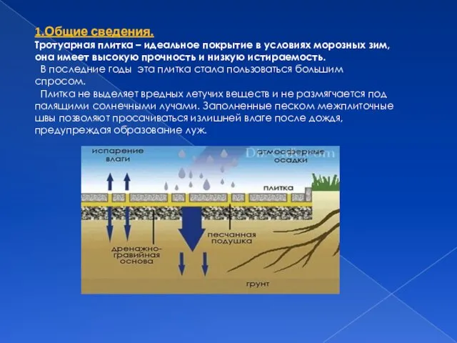 1.Общие сведения. Тротуарная плитка – идеальное покрытие в условиях морозных