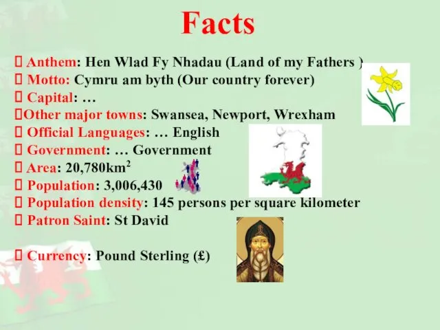 Anthem: Hen Wlad Fy Nhadau (Land of my Fathers )