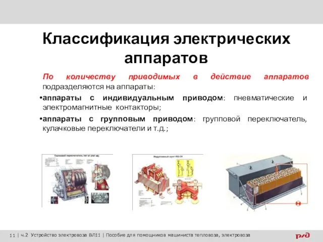 По количеству приводимых в действие аппаратов подразделяются на аппараты: аппараты с индивидуальным приводом: