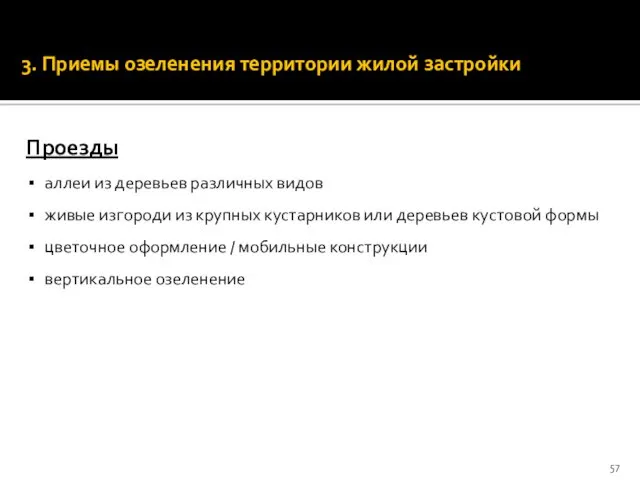 3. Приемы озеленения территории жилой застройки Проезды аллеи из деревьев