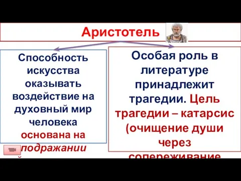 Аристотель Способность искусства оказывать воздействие на духовный мир человека основана