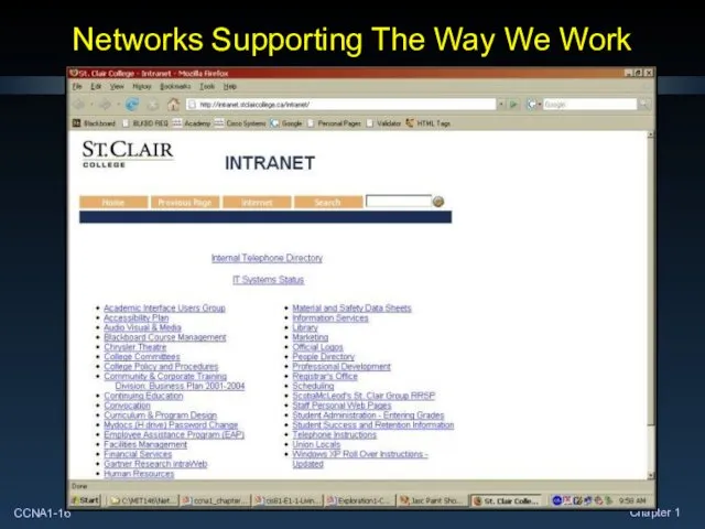 Networks Supporting The Way We Work