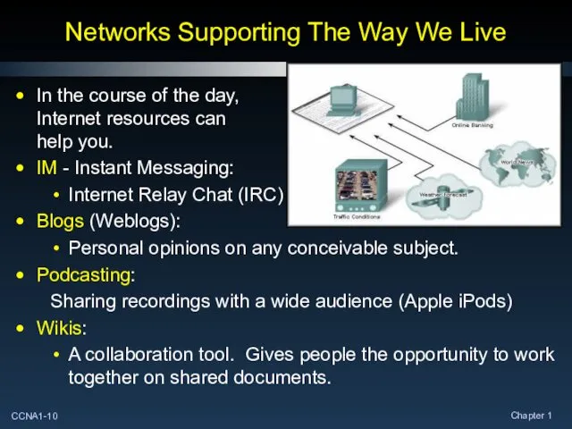 Networks Supporting The Way We Live In the course of