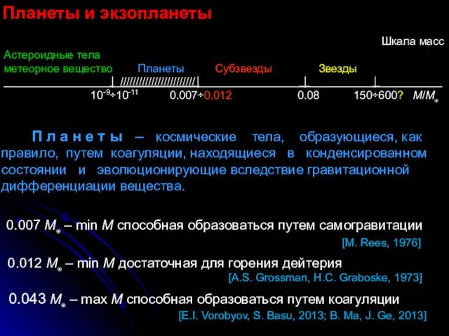 Планеты и экзопланеты П л а н е т ы