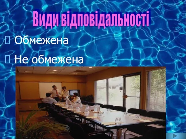 Види відповідальності Обмежена Не обмежена