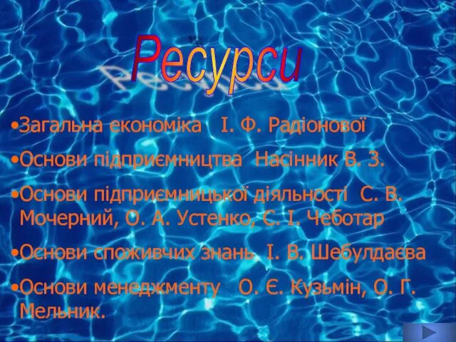 Ресурси Загальна економіка І. Ф. Радіонової Основи підприємництва Насінник В.