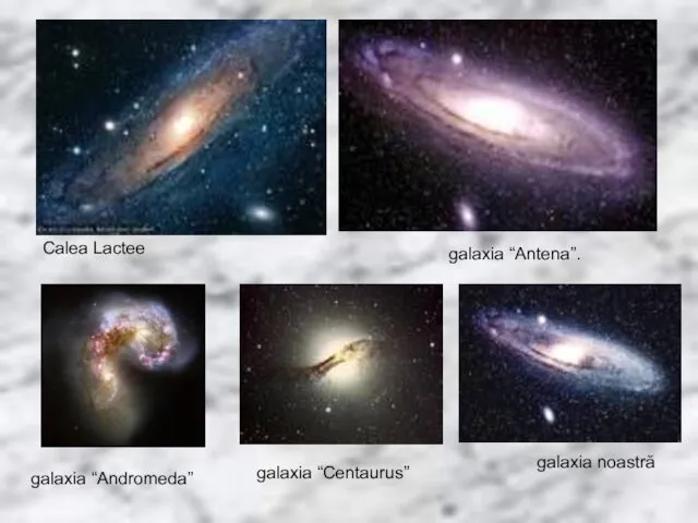Calea Lactee galaxia “Antena”. galaxia “Andromeda” galaxia “Centaurus” galaxia noastră