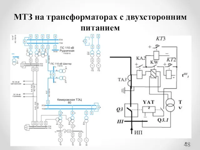 МТЗ на трансформаторах с двухсторонним питанием