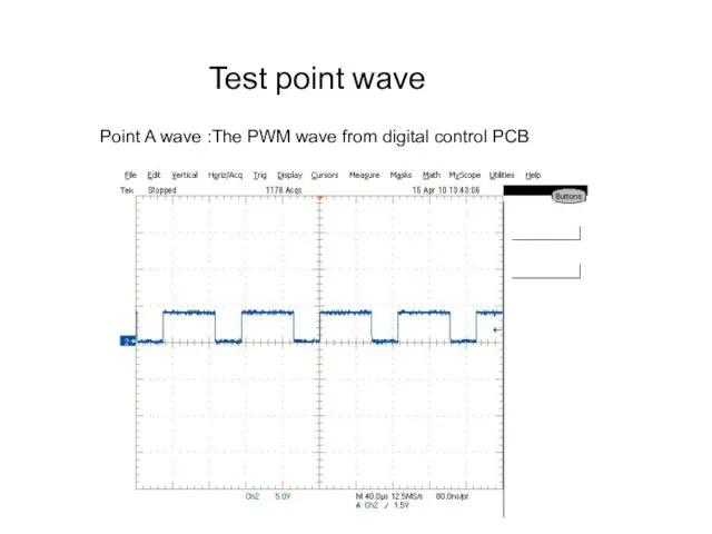 Test point wave Point A wave :The PWM wave from digital control PCB