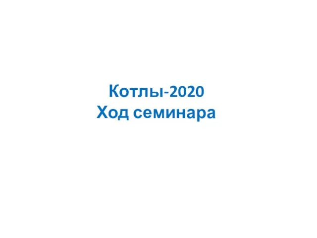 Котлы-2020 Ход семинара