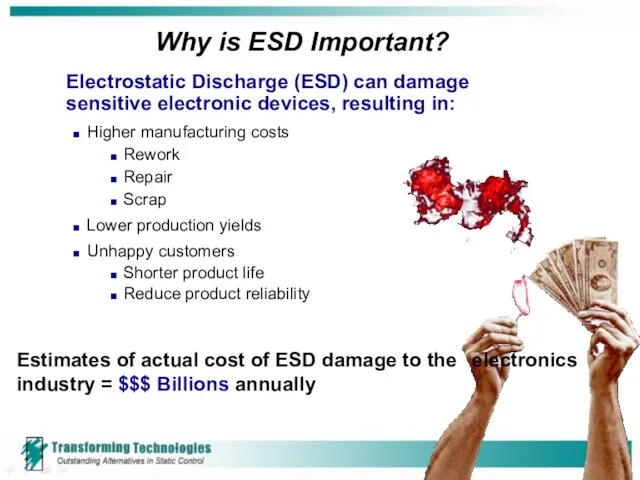 Why is ESD Important? Electrostatic Discharge (ESD) can damage sensitive