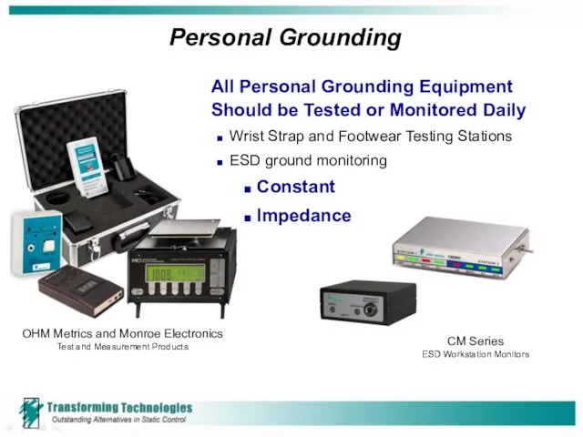 Personal Grounding All Personal Grounding Equipment Should be Tested or