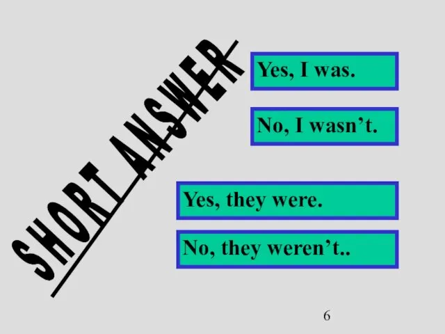 Yes, I was. No, I wasn’t. Yes, they were. No,