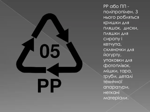 PP або ПП - поліпропілен. З нього робляться кришки для