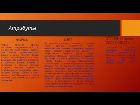 Атрибуты ФОРМА Форма логотипа бренда постоянно видоизменялась. С начала это была просто надпись