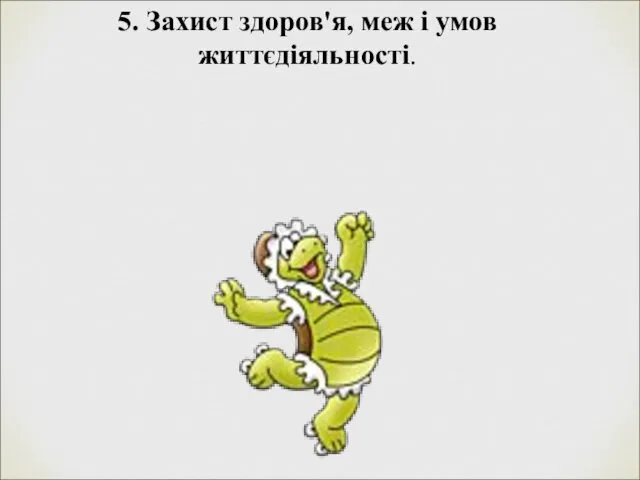 5. Захист здоров'я, меж і умов життєдіяльності.