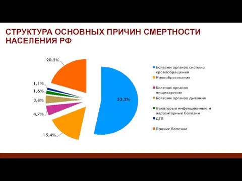 СТРУКТУРА ОСНОВНЫХ ПРИЧИН СМЕРТНОСТИ НАСЕЛЕНИЯ РФ