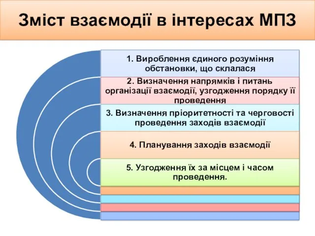 Зміст взаємодії в інтересах МПЗ