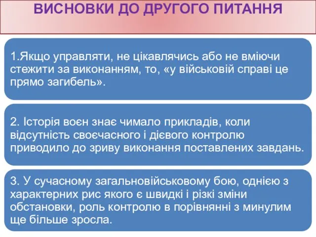 ВИСНОВКИ ДО ДРУГОГО ПИТАННЯ