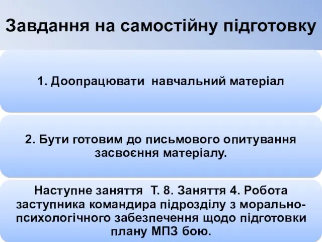 Завдання на самостійну підготовку