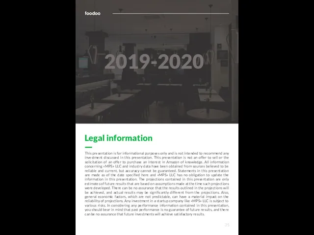 Legal information This presentation is for informational purposes only and is not intended