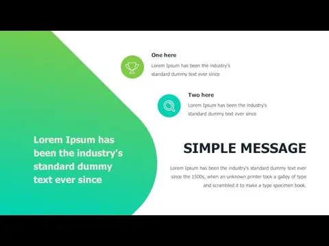 SIMPLE MESSAGE Lorem Ipsum has been the industry's standard dummy