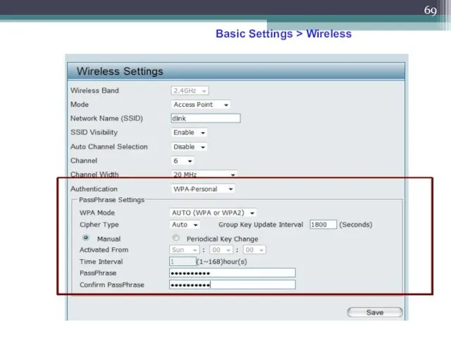 Basic Settings > Wireless