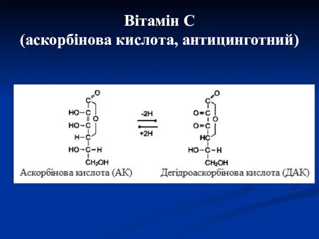 Вітамін С (аскорбінова кислота, антицинготний)