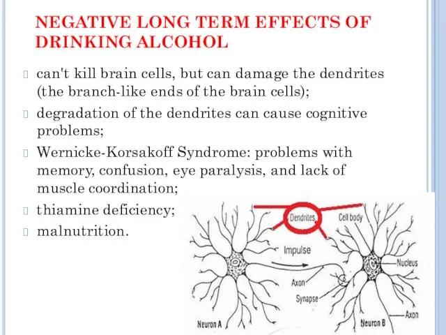 NEGATIVE LONG TERM EFFECTS OF DRINKING ALCOHOL can't kill brain