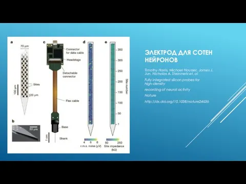 ЭЛЕКТРОД ДЛЯ СОТЕН НЕЙРОНОВ Timothy Harris, Michael Hausser, James J.