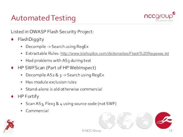 Automated Testing Listed in OWASP Flash Security Project: FlashDiggity Decompile