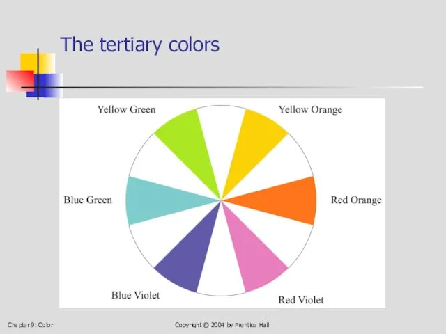 Chapter 9: Color Copyright © 2004 by Prentice Hall The tertiary colors