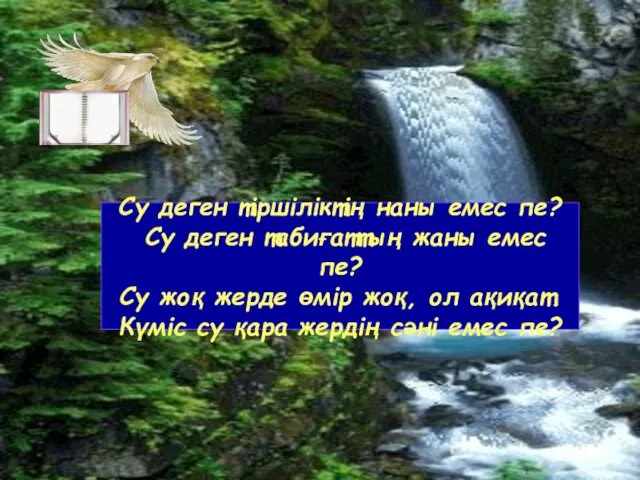 Су деген тіршіліктің наны емес пе? Су деген табиғаттың жаны