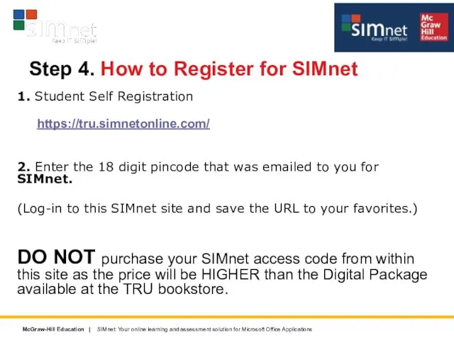 Step 4. How to Register for SIMnet 1. Student Self