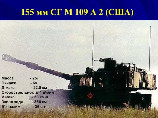 155 мм СГ М 109 А 2 (США) Масса -