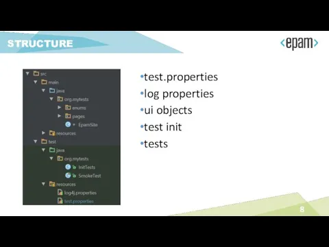 test.properties log properties ui objects test init tests STRUCTURE