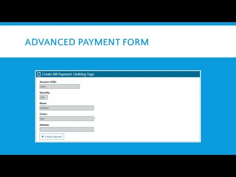 ADVANCED PAYMENT FORM