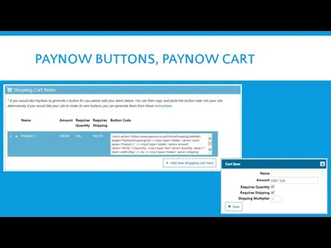 PAYNOW BUTTONS, PAYNOW CART