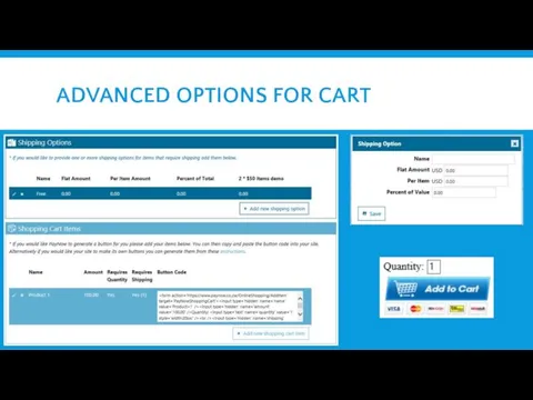 ADVANCED OPTIONS FOR CART