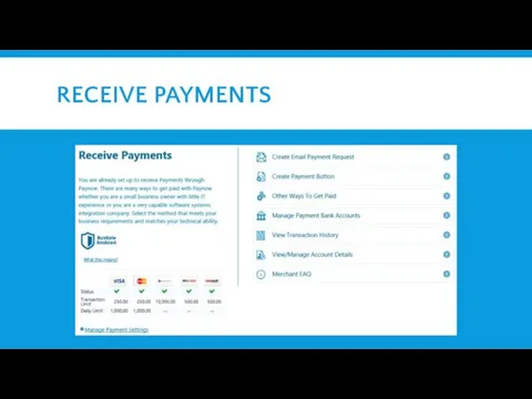 RECEIVE PAYMENTS