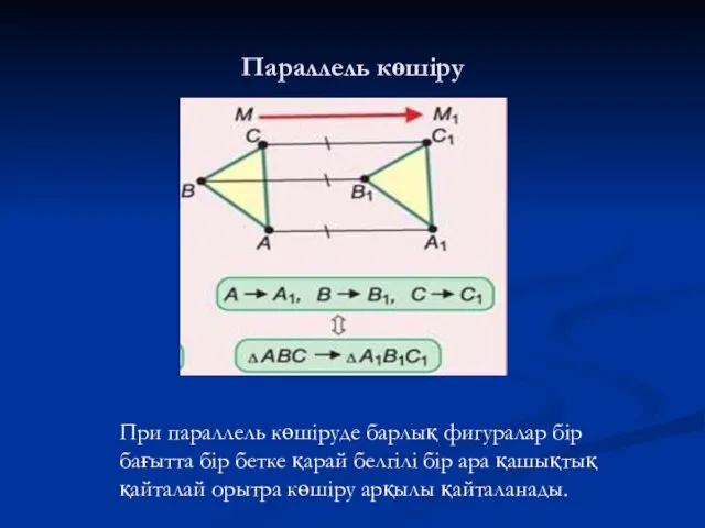 Параллель көшіру При параллель көшіруде барлық фигуралар бір бағытта бір