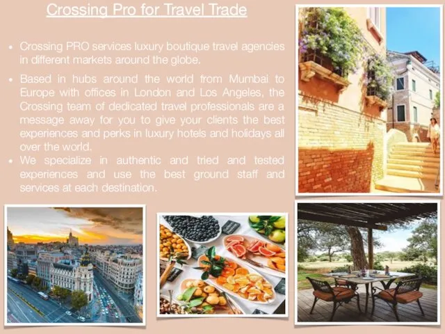 Crossing Pro for Travel Trade Crossing PRO services luxury boutique