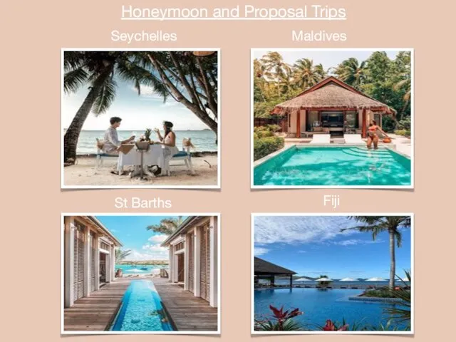 Honeymoon and Proposal Trips Seychelles Maldives St Barths Fiji