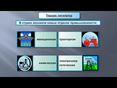 В стране возникли новые отрасли промышленности: Первая пятилетка