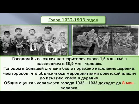 Голодом была охвачена территория около 1,5 млн. км² с населением