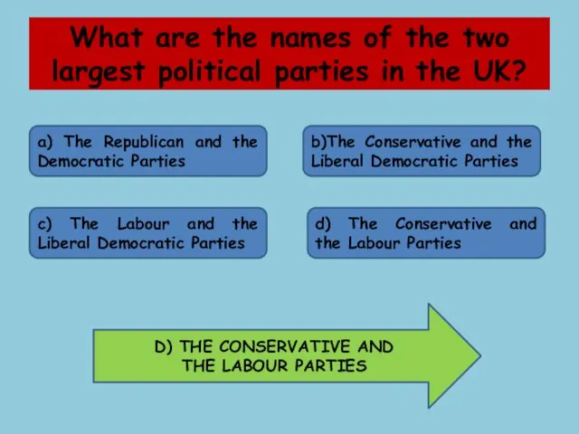 What are the names of the two largest political parties in the UK?