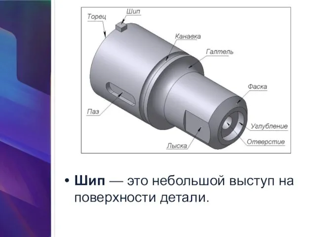 Шип — это небольшой выступ на поверхности детали.