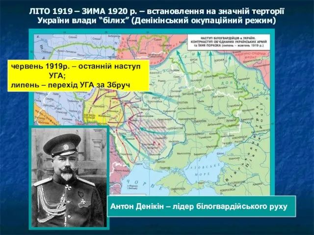 ЛІТО 1919 – ЗИМА 1920 р. – встановлення на значній терторії України влади