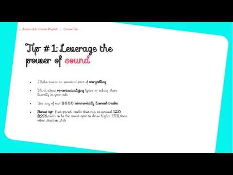 Tip #1: Leverage the power of sound Make music an