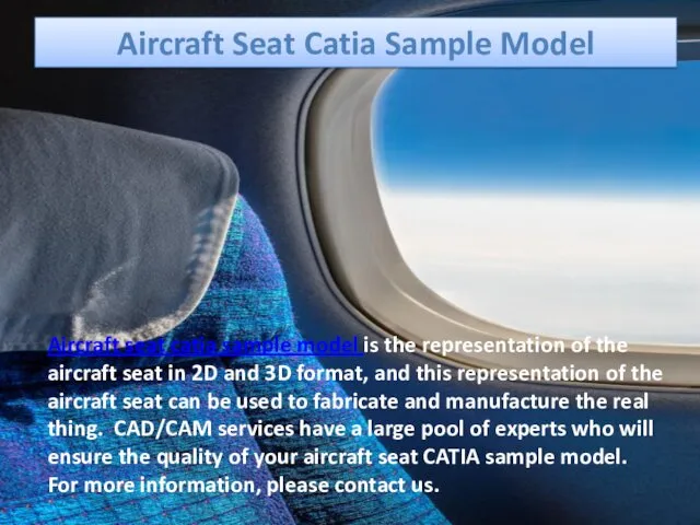 Aircraft Seat Catia Sample Model Aircraft seat catia sample model